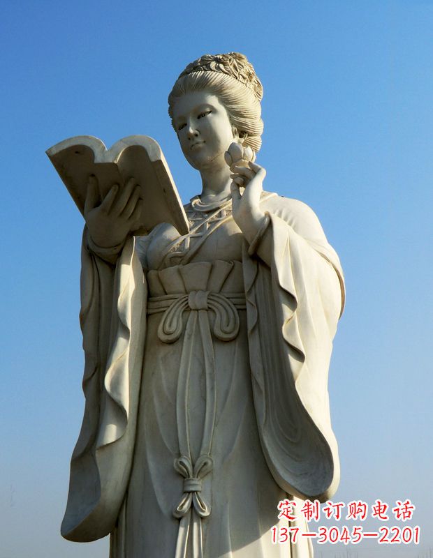 大连十二花神之十一月山茶花王昭君汉白玉古代美女雕像