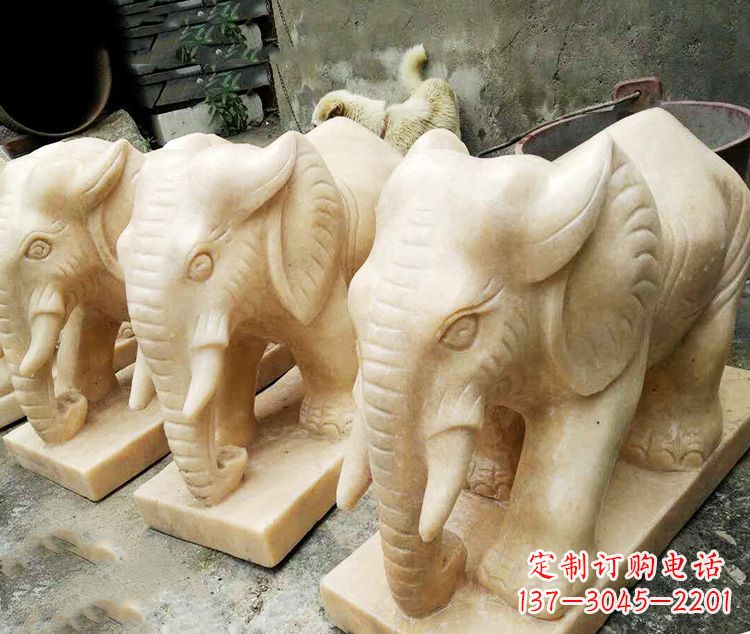 大连石雕大象喷水