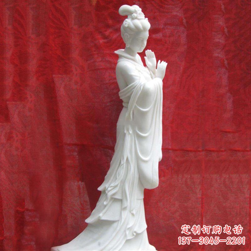 大连精美无双的汉白玉貂蝉雕塑