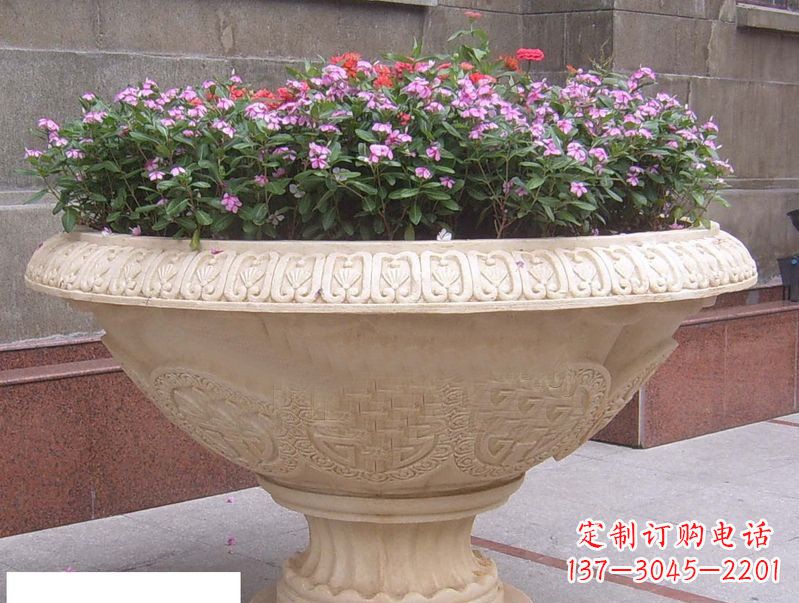 大连石雕花盆公园景观雕塑