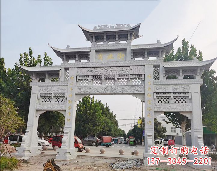 大连石雕牌坊 人物雕塑