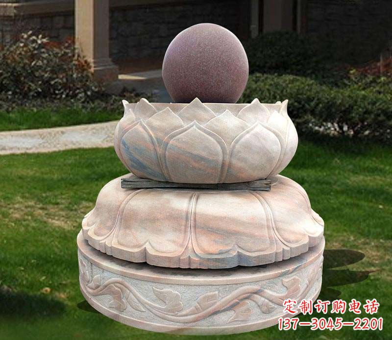 大连石雕小区风水球雕塑