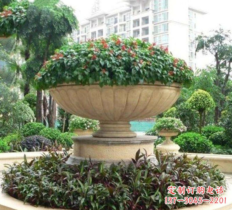 大连石雕小区花盆