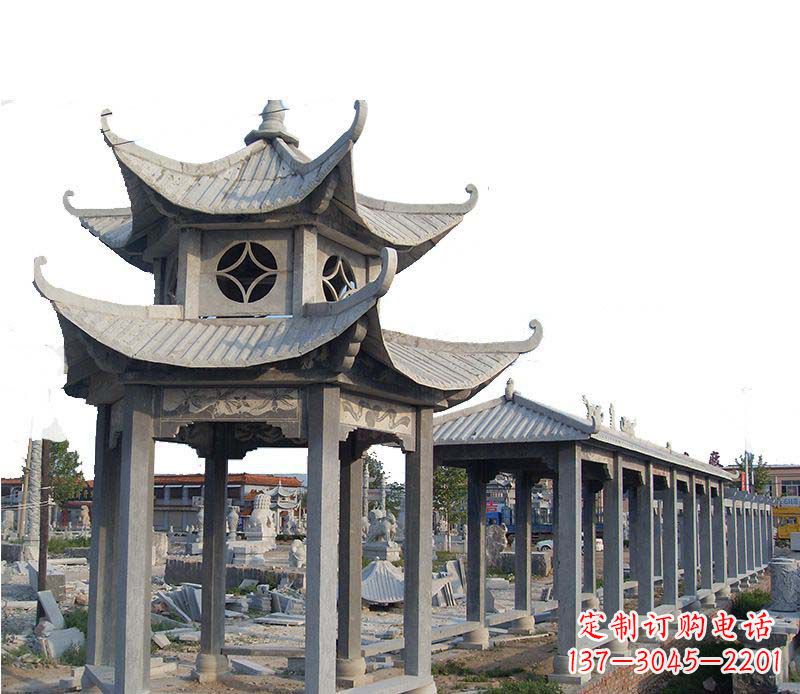 大连双层仿古凉亭石雕