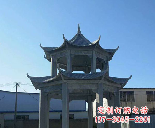 大连双层仿古石凉亭石雕_1