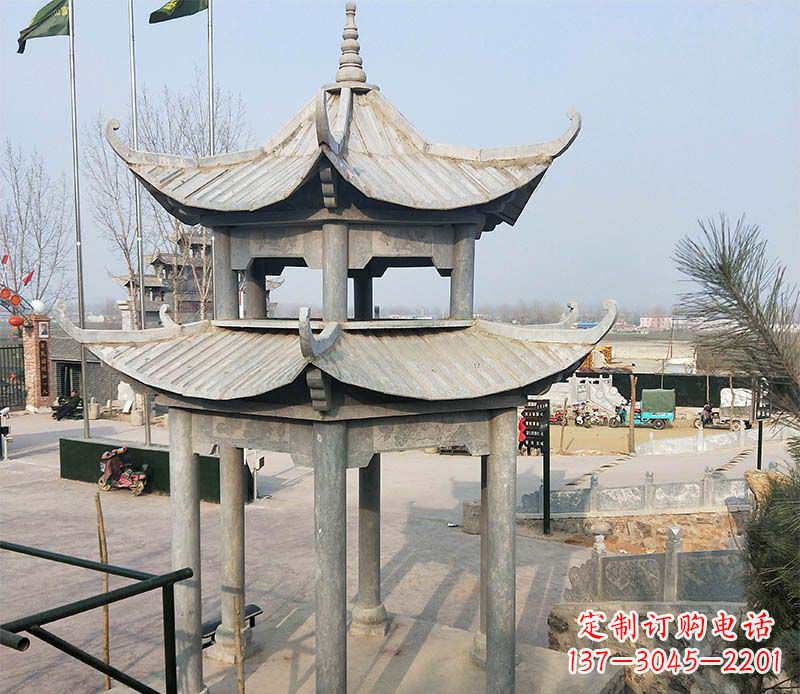 大连双层户外凉亭石雕