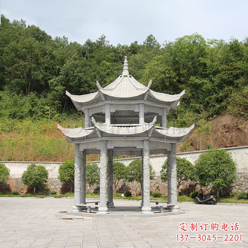 大连双层庭院石凉亭