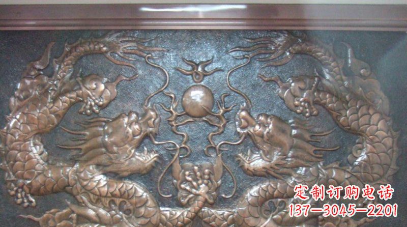 大连双龙戏珠锻铜浮雕