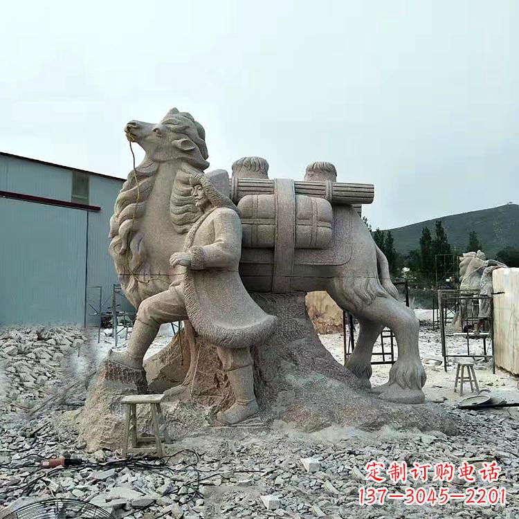 大连丝绸之路骆驼情景石雕