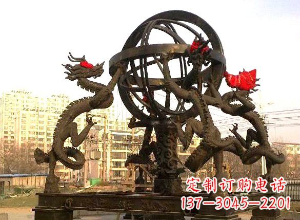 大连四龙戏珠城市景观铜雕