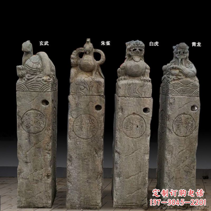 大连四神兽拴马桩石雕