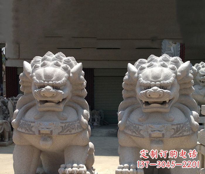 大连寺庙景观仿古镇宅石狮子