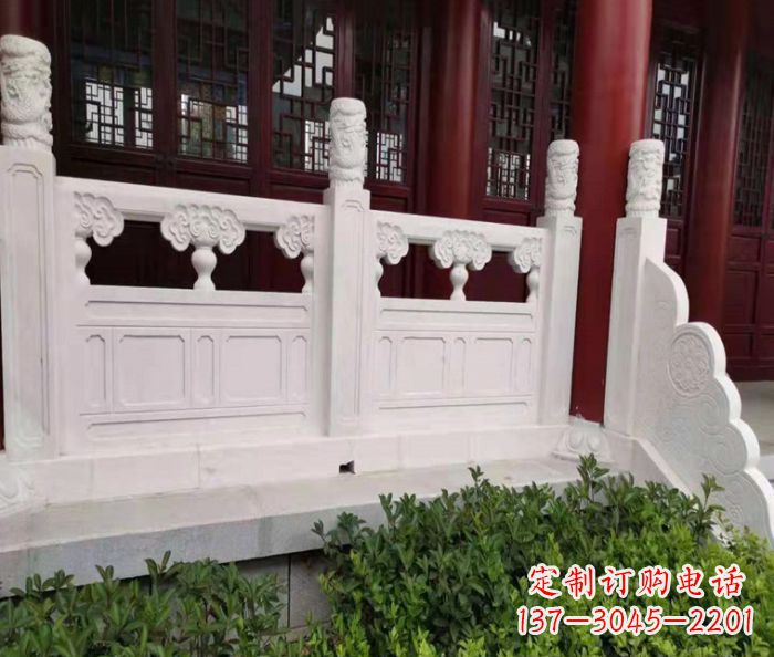 大连寺庙景观汉白玉石浮雕栏板 (3)