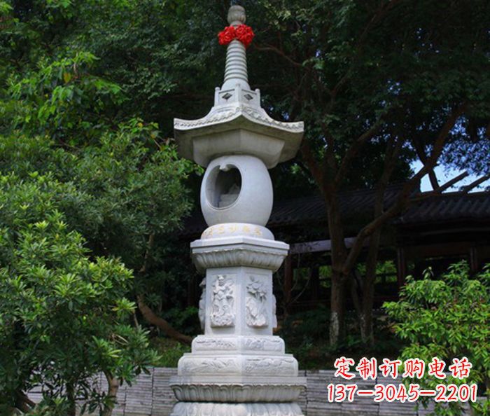 大连寺庙景观舍利塔石雕 (2)