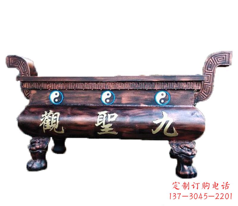 大连寺庙九龙香炉铜雕