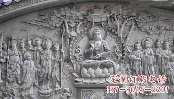 大连寺庙墙壁石浮雕佛像