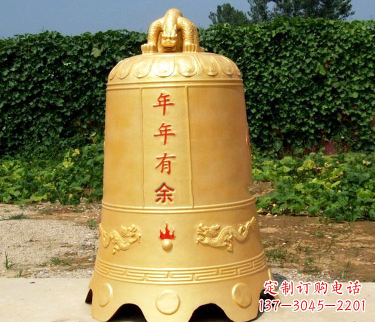 大连寺庙铜钟雕塑 (2)