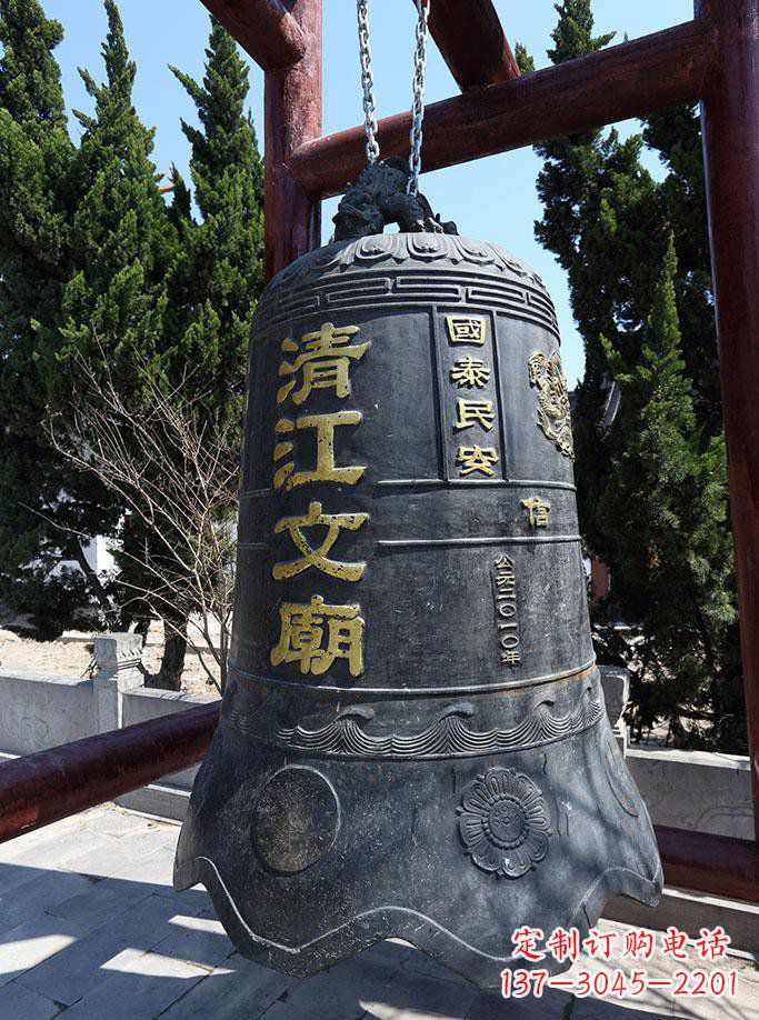 大连寺庙铜钟雕塑 (5)