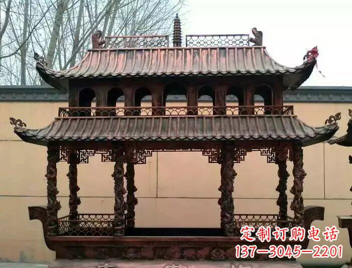 大连寺庙香炉铜雕 (3)