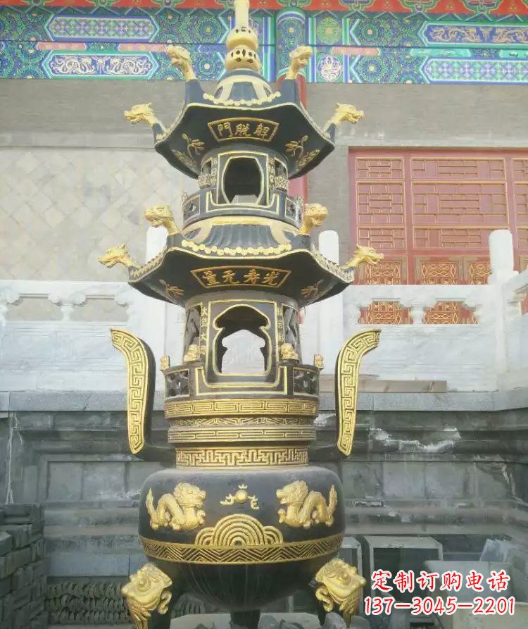 大连寺庙香炉铜雕_1