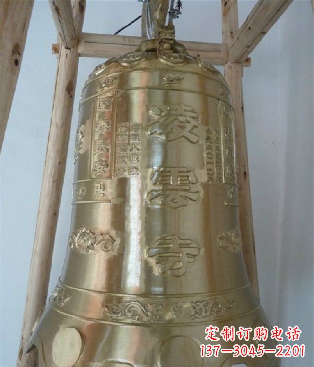 大连寺庙铸铜钟雕塑 (2)