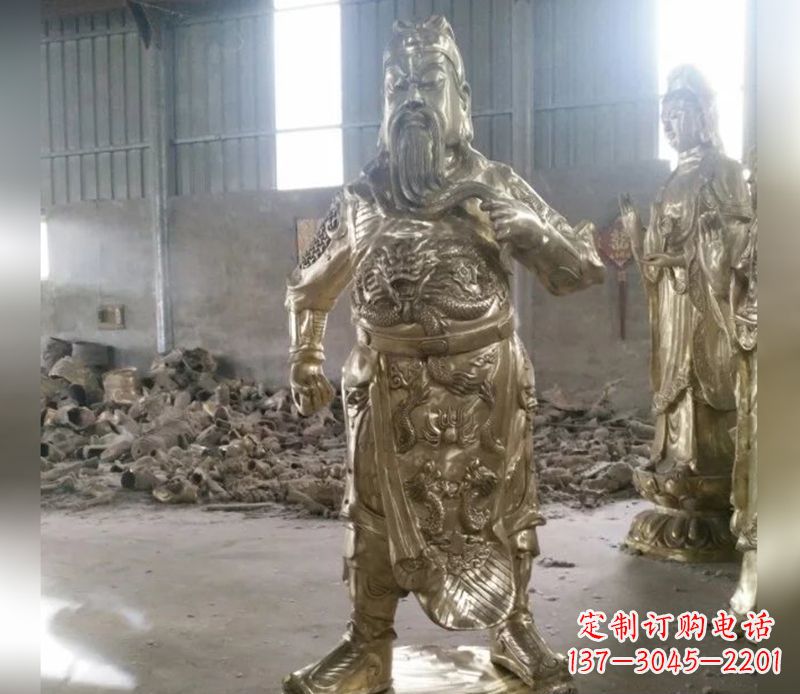 大连提刀关公武财神铜雕