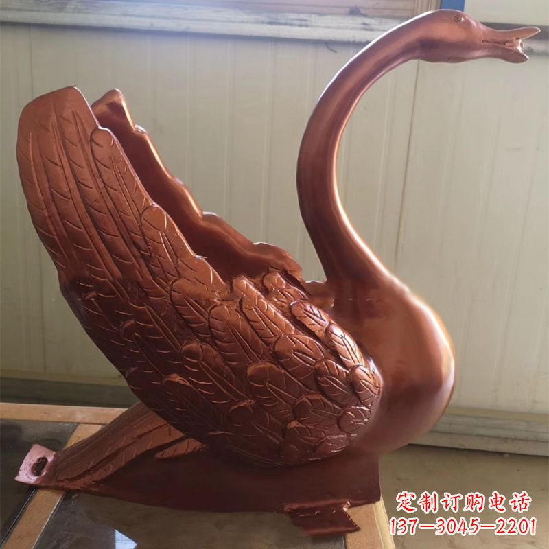 大连天鹅铜雕塑,喷泉吐水天鹅装饰摆件