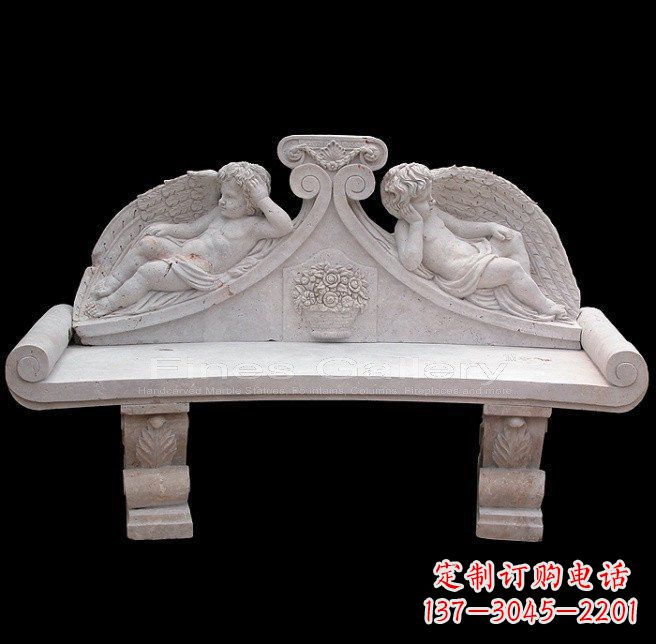 大连天使石雕座椅公园景观雕塑
