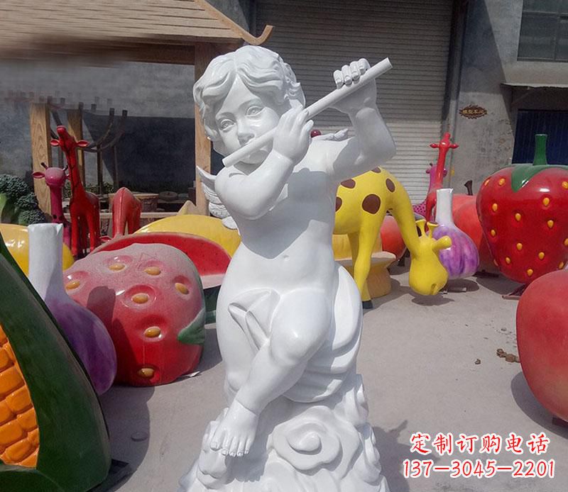大连天使吹笛人物石雕