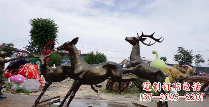 大连跳跃的小鹿铜雕