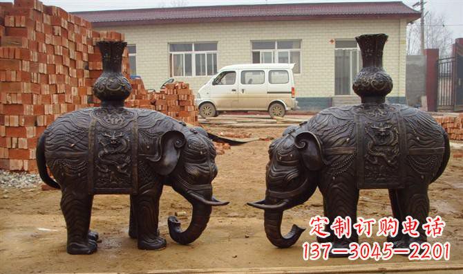 大连铜雕大象公园动物雕塑