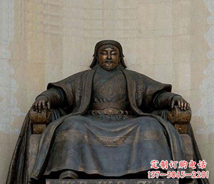 大连铜雕大型成吉思汗雕塑