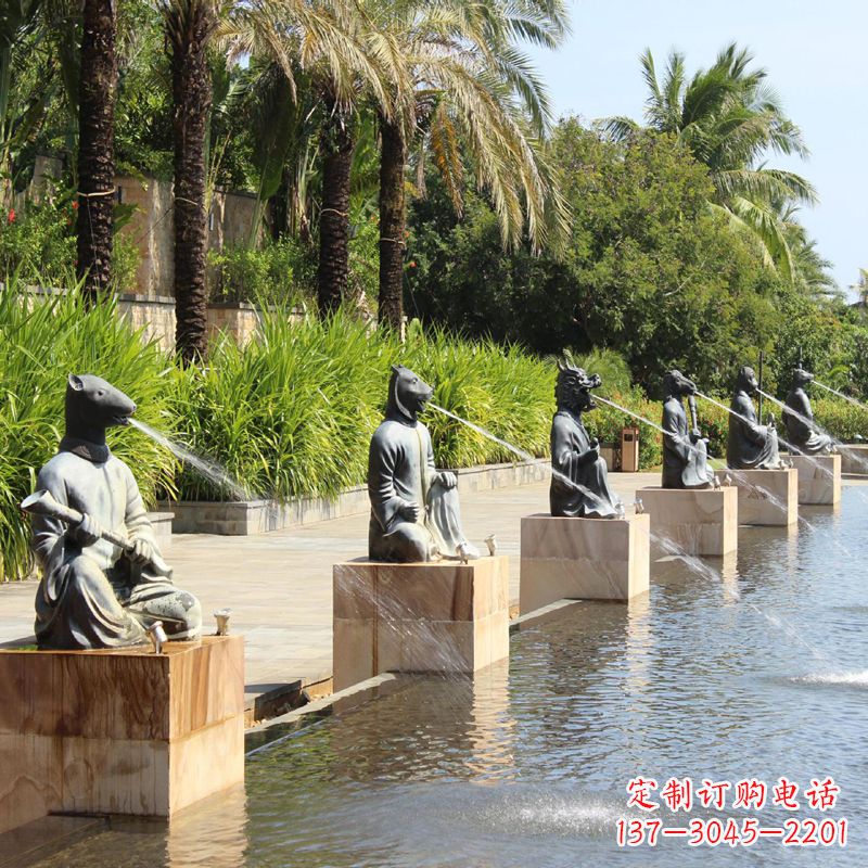 大连铜雕动物喷泉景观雕塑