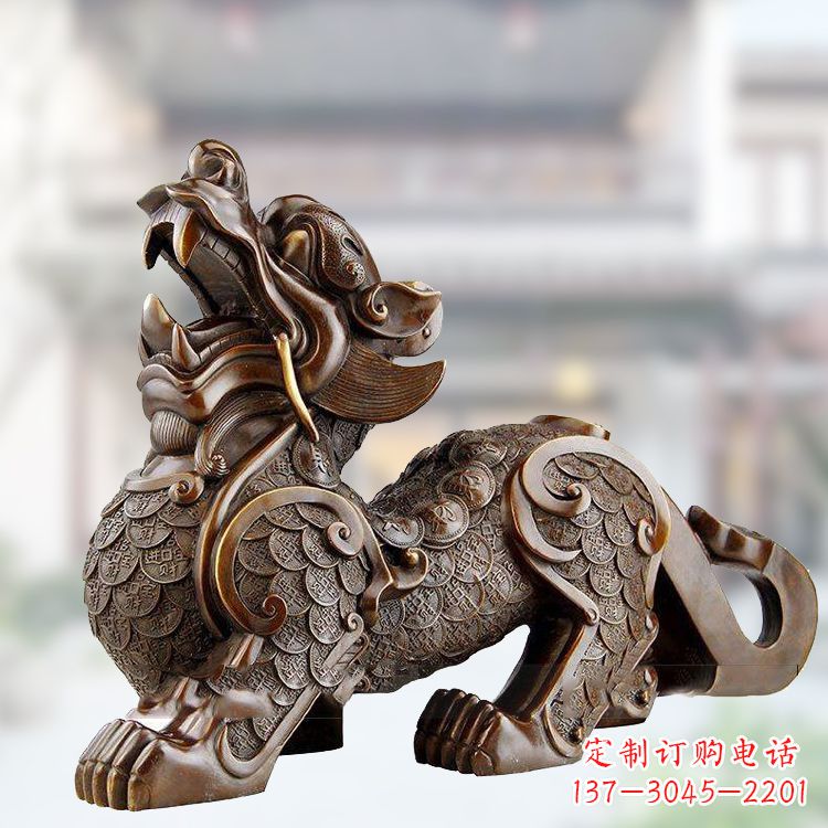 大连铜雕仿古辟邪貔貅