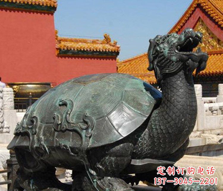大连铜雕广场龙龟动物雕塑