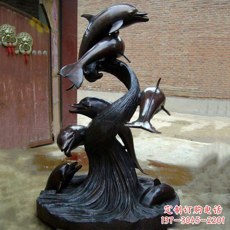 大连铜雕海豚景观雕塑