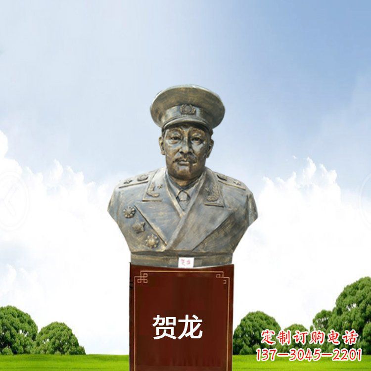 大连铜雕贺龙头像