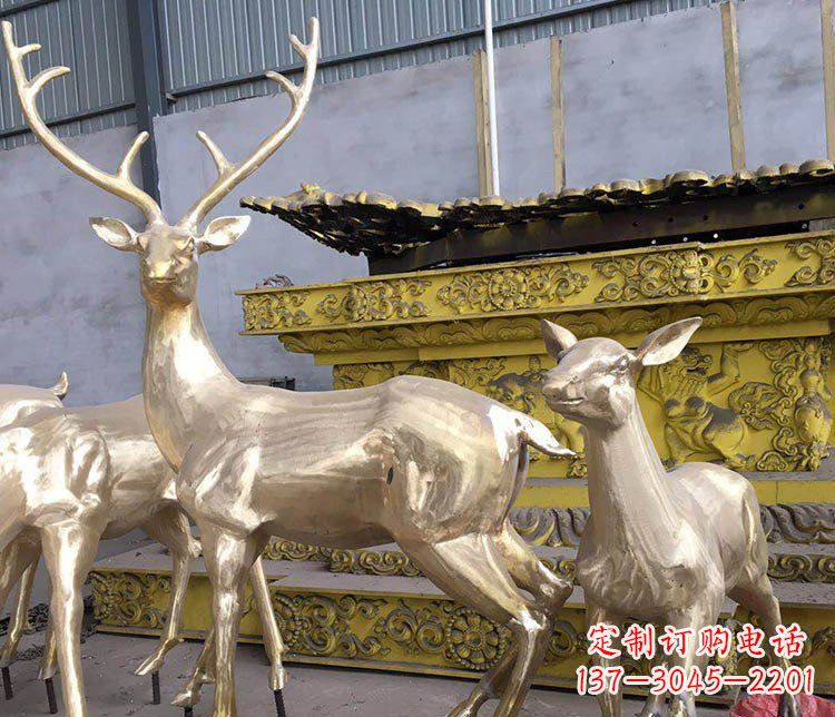 大连铜雕户外动物小鹿雕塑