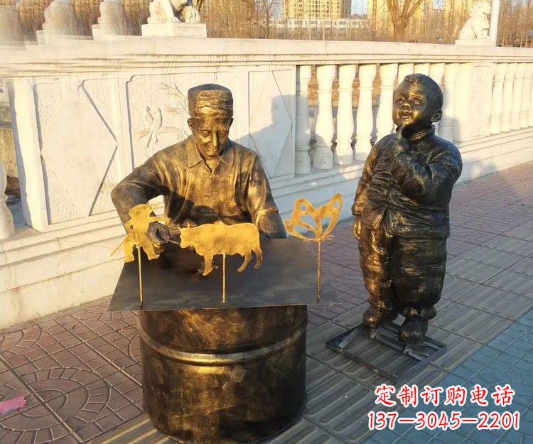 大连铜雕画糖人的人物