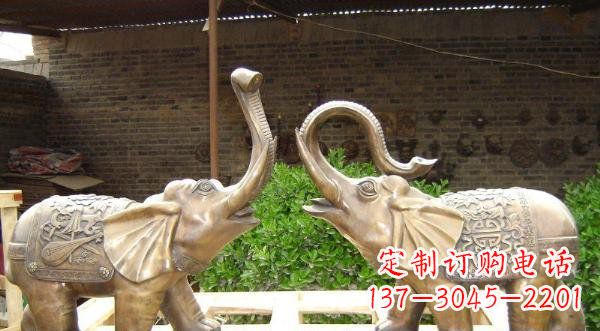 大连铜雕吉祥小象公园动物雕塑