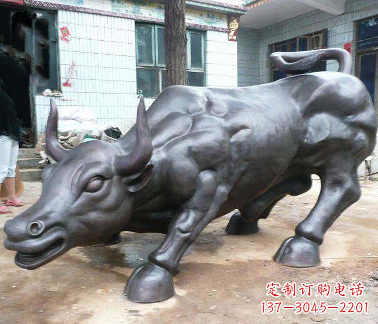大连铜雕牛广场动物景观摆件 (3)