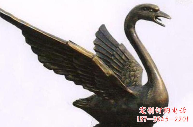 大连铜雕喷水天鹅公园动物雕塑
