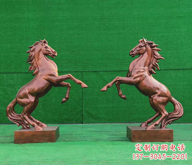大连铜雕企业马到成功立马