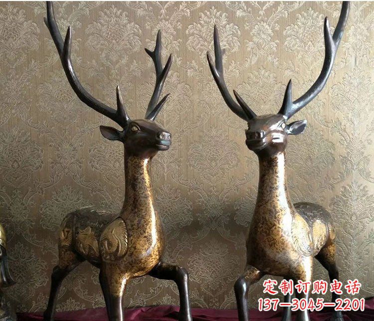 大连铜雕室内装饰动物鹿雕塑