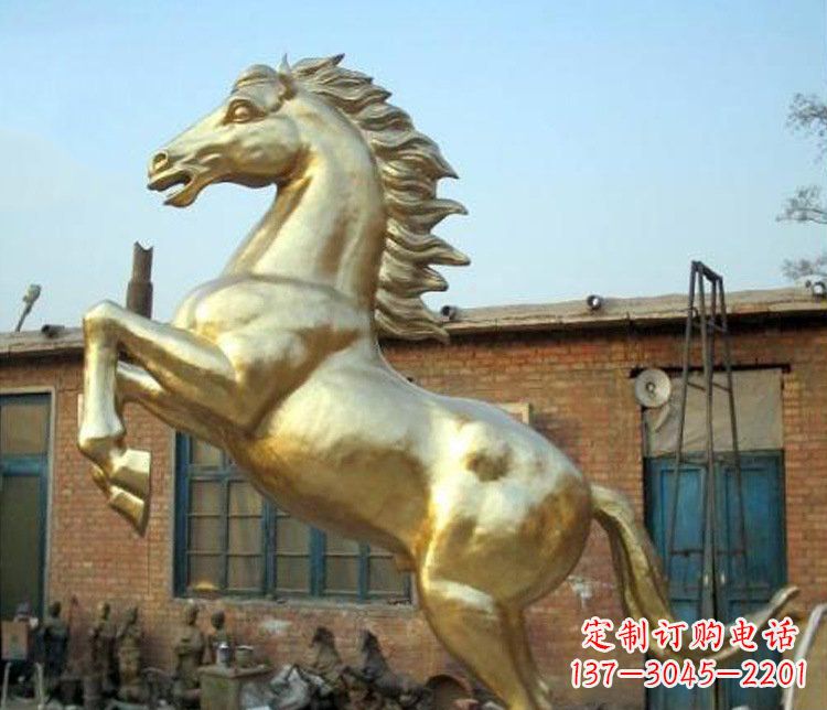 大连铜雕室商场招财动物马雕塑