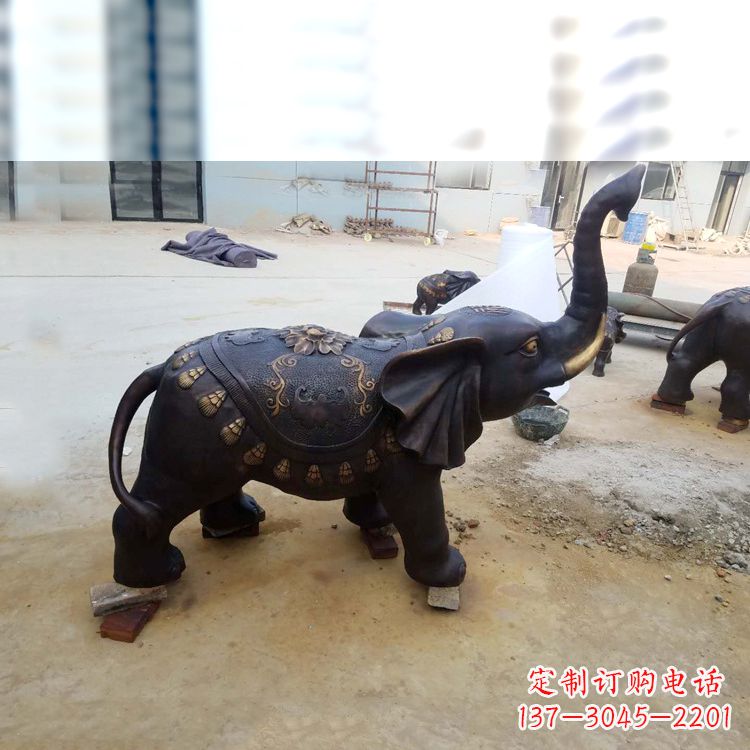大连铜雕小象雕塑摆件