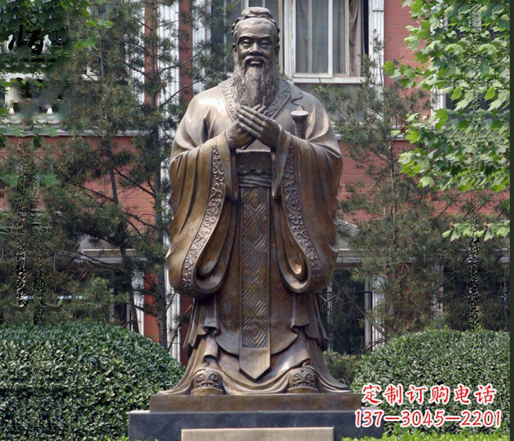 大连铜雕学校孔子圣人雕塑摆件 (2)