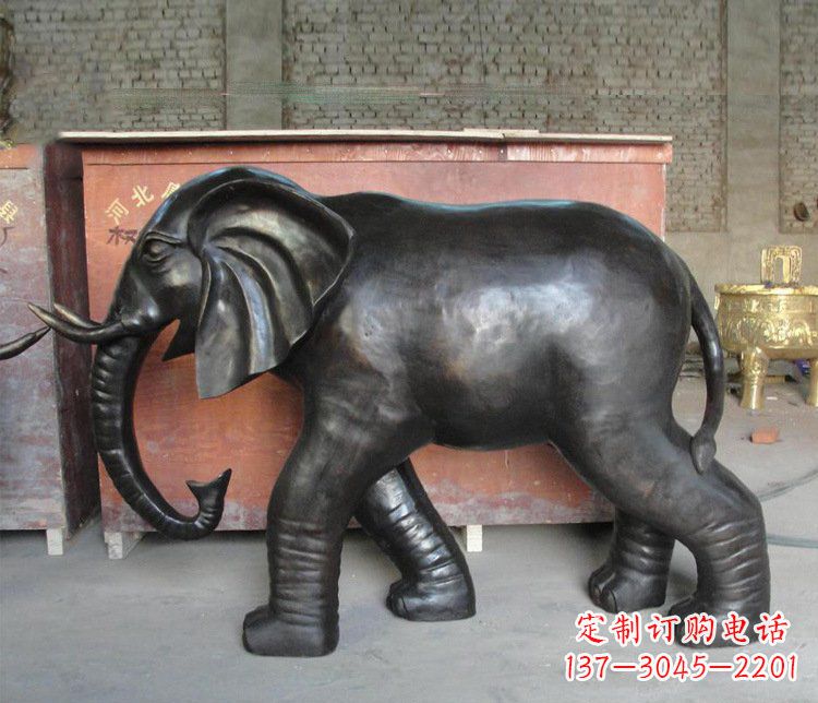 大连铜雕园林动物大象雕塑