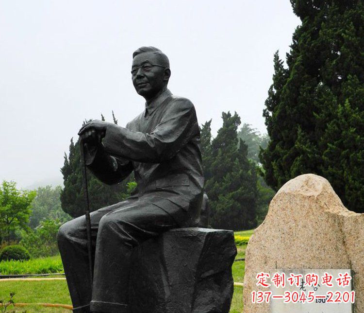 大连铜雕园林老舍人物雕塑