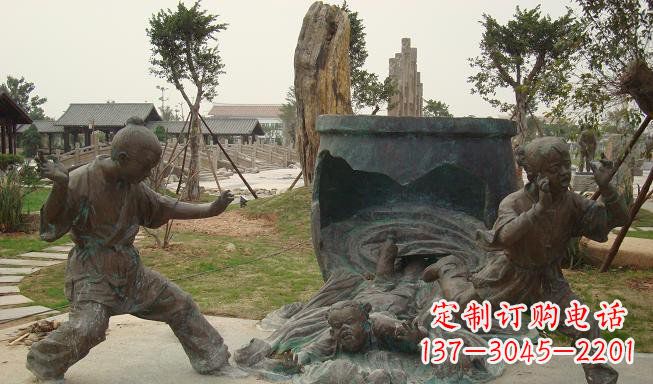 大连铜雕园林司马光砸缸雕塑